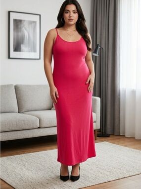 NWT Plus Size Red Racer Back Maxi Dress Lightweight Holiday Party - Size 2XL